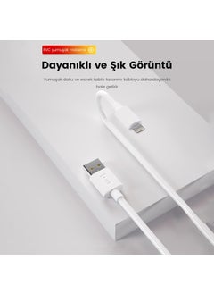 DM SL010 USB To Lightning iPhone 2.4A Fast Charging and Data Cable White 1 Meter  - Image 4
