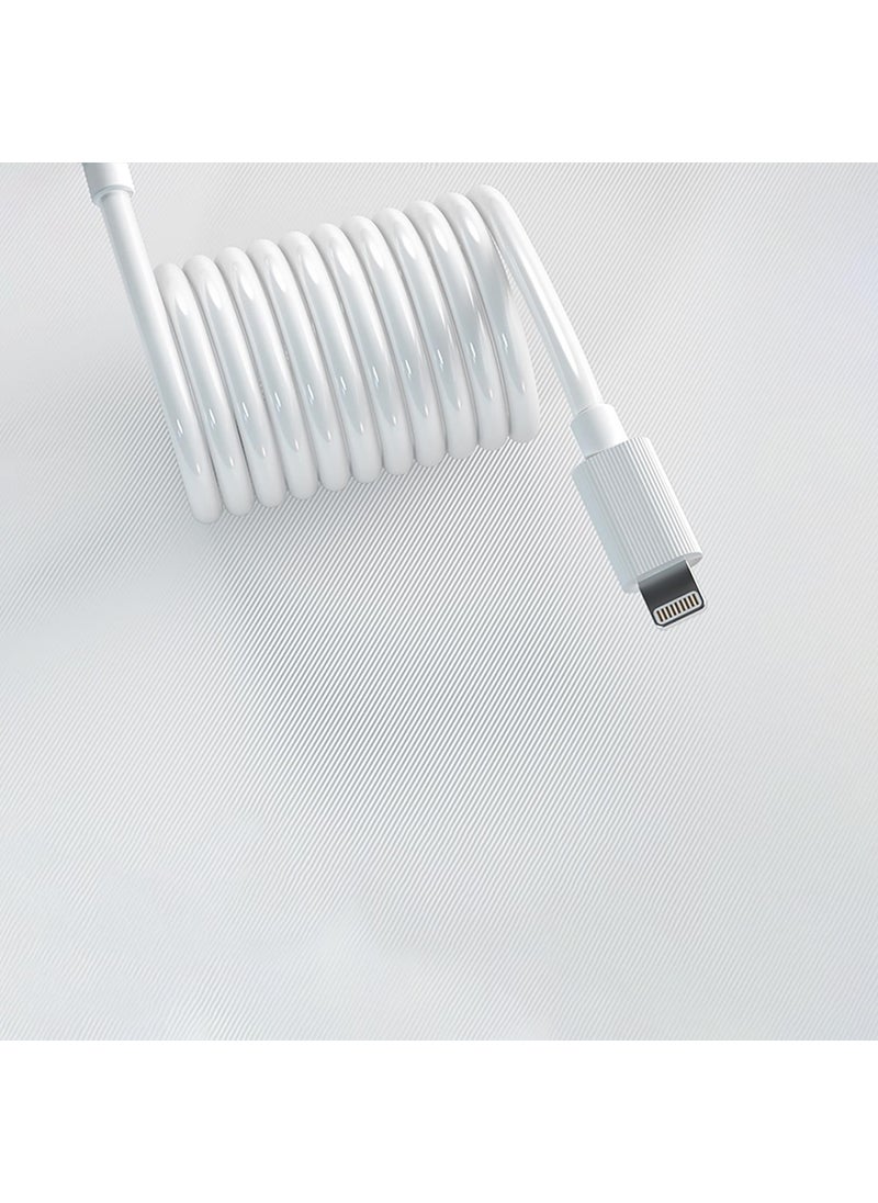 DM - SL010 USB To Lightning iPhone 2.4A Fast Charging and Data Cable White 1 Meter - Image 1