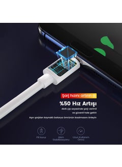 DM SL010 USB To Lightning iPhone 2.4A Fast Charging and Data Cable White 1 Meter  - Image 2