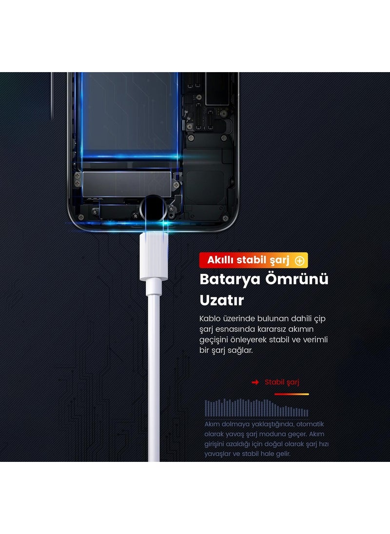 DM - SL010 USB To Lightning iPhone 2.4A Fast Charging and Data Cable White 1 Meter - Image 1