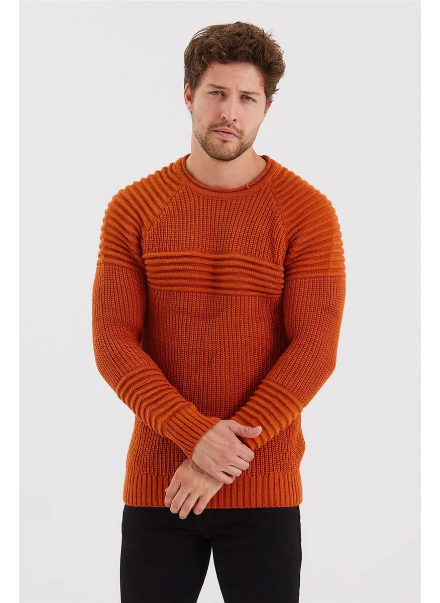 Cool Tarz Cool Style Men's Tile Ribbed Knitwear SWEATER-TRZCM28888R300S