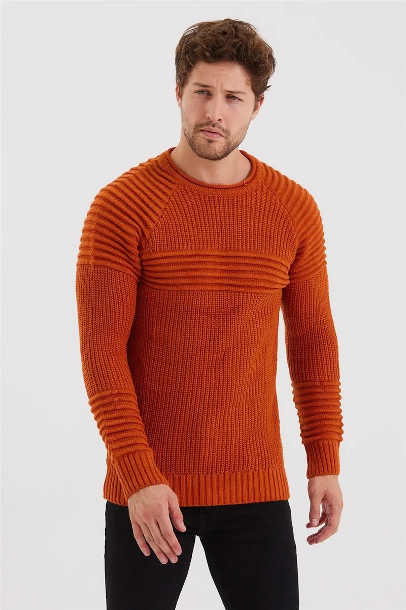 Cool Tarz Cool Style Men's Tile Ribbed Knitwear SWEATER-TRZCM28888R300S