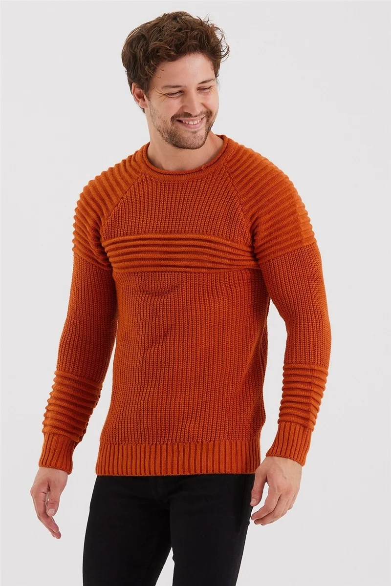 Cool Tarz Cool Style Men's Tile Ribbed Knitwear SWEATER-TRZCM28888R300S