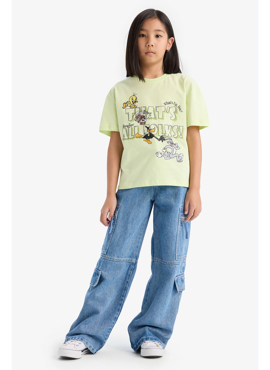 DeFacto Girl Relax Fit Looney Tunes Licensed Short Sleeve T-Shirt  - Image 3