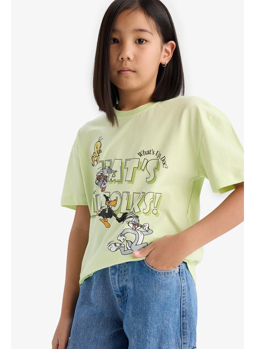 DeFacto Girl Relax Fit Looney Tunes Licensed Short Sleeve T-Shirt  - Image 4
