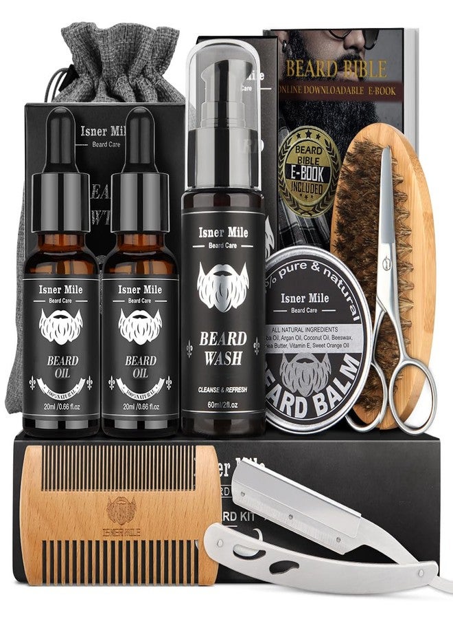 Comfy Mate Beard Grooming Kit for Men Care: with Beard Shampoo - Oil - Balm - Brush - Comb - Scissors & Storage Bag, Fathers Day - Christmas - Birthday Gifts for Men, Stocking Stuffers for Him/Boyfriend/Husband - Image 1