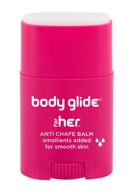 Body Glide For Her Anti Chafe Balm | Chafing stick with added emollients | Great for dry, sensitive skin and/or sensitive areas | Use on chest, b*a, b**t, groin, arm, and thigh chafing | 0.8oz