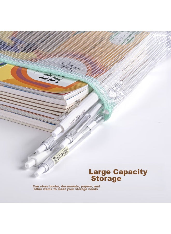 Jin Longxing Jinlongxing Transparent File Folders, Mesh Zipper Pouches, Subject Pouches, A4 Zipper Pouches, Pregnancy Check-up Ticket Storage Pouches, Doent Folders, Homework And Tutoring Pouches, Exam Paper Pouches, Tutoring Pouches, 5-pack - Image 3