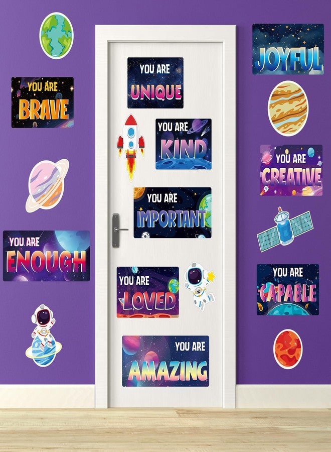 Yewfold 18 Pcs Space Theme Bulletin Board Decor Set, Motivational Cutouts for Classroom Affirmation Station, Outer Space Wall Decor for School Office Home Teacher Supply - Image 5