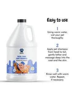 Harrods Bscly Total Care Dog Shampoo 1000Ml - Ticks & Fleas Prevention - Enriched with Chamomile, Aloe and Coconut Oil - Moisturizes & Heals Skin - Suitable for Pomeranians to Golden Retrievers  - Image 4