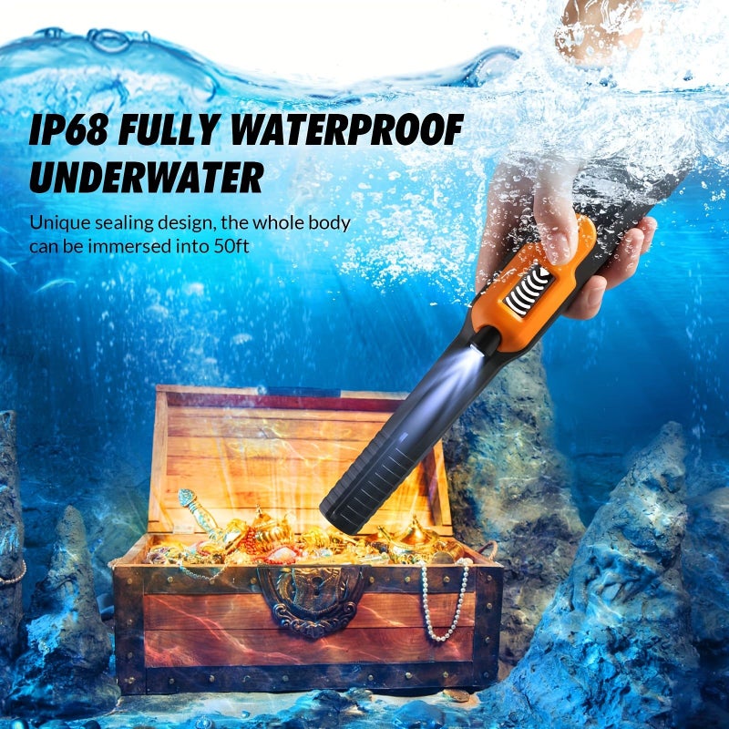 1pc Metal Detector Pinpointer With LCD Display IP68 Full Waterproof Green Pin Pointer Wand 3 Modes Handheld Treasure Hunting Finder Probe With Belt Holster For Adults A Battery Included - Image 5