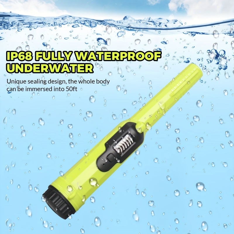 1pc Metal Detector Pinpointer With LCD Display IP68 Full Waterproof Green Pin Pointer Wand 3 Modes Handheld Treasure Hunting Finder Probe With Belt Holster For Adults A Battery Included - Image 4