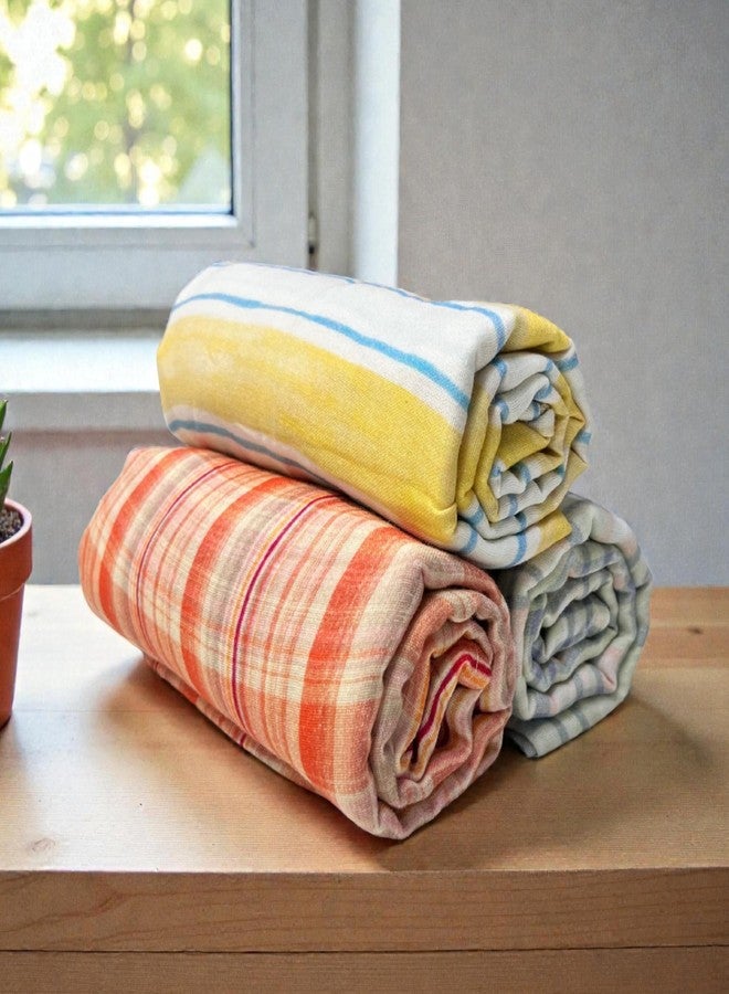 NEW COMERS® Cotton Muslin Baby Swaddle Set, Multicolor Printed Muslin Swaddle Wrap for New Born Baby, Soft Pure Cotton Sheet Baby Wrap Set, Baby Product (Swaddle_05) - Image 3