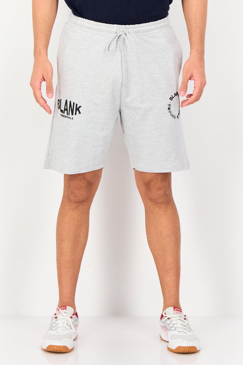 Blank Essentials Men Brand Logo Basic Shorts, Grey - Image 1