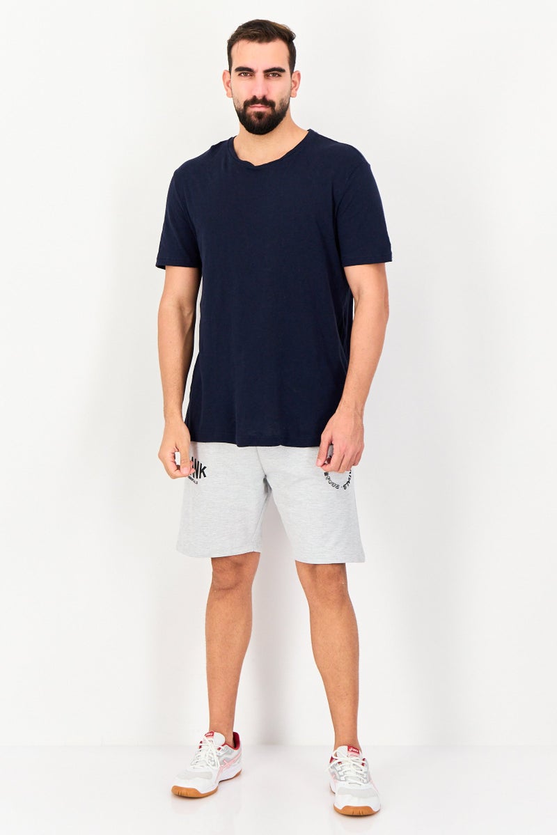 Blank Essentials Men Brand Logo Basic Shorts, Grey - Image 4