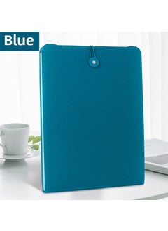 Vertical Accordion File Bag A4 7-Pocket Organizer Document Folder Blue (inside transparent)