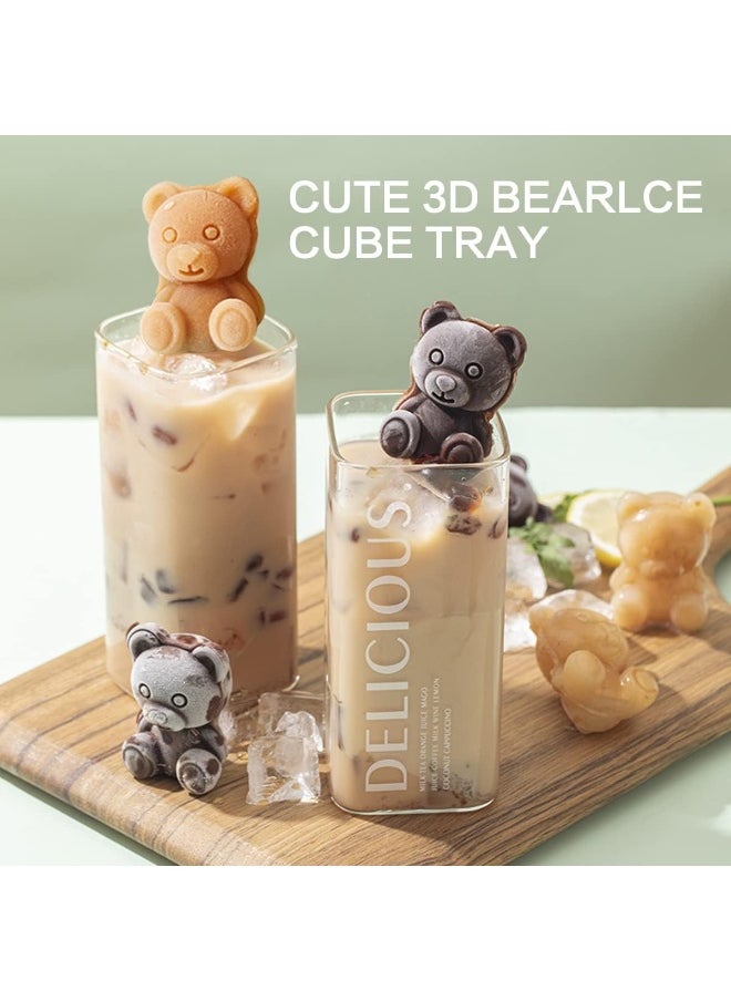 IBAMA - IBAMA 3D Cute Bear Ice Cube Mold, 4 Cavity Silicone Animal Mold Ice Cube for DIY Iced Coffee Milk Tea Beverage Drink Decoration Reusable and BPA Free - Image 1