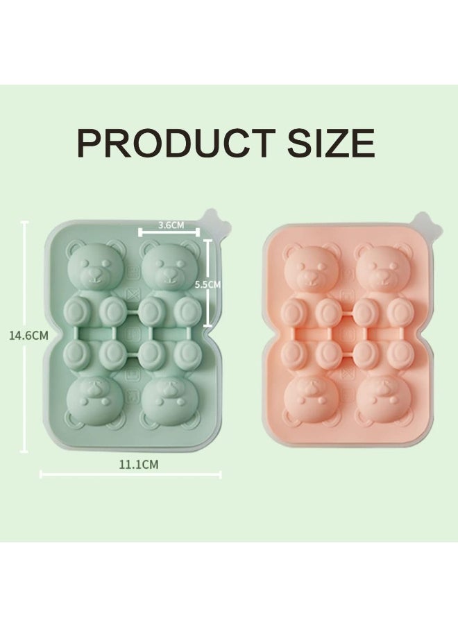 IBAMA - IBAMA 3D Cute Bear Ice Cube Mold, 4 Cavity Silicone Animal Mold Ice Cube for DIY Iced Coffee Milk Tea Beverage Drink Decoration Reusable and BPA Free - Image 1
