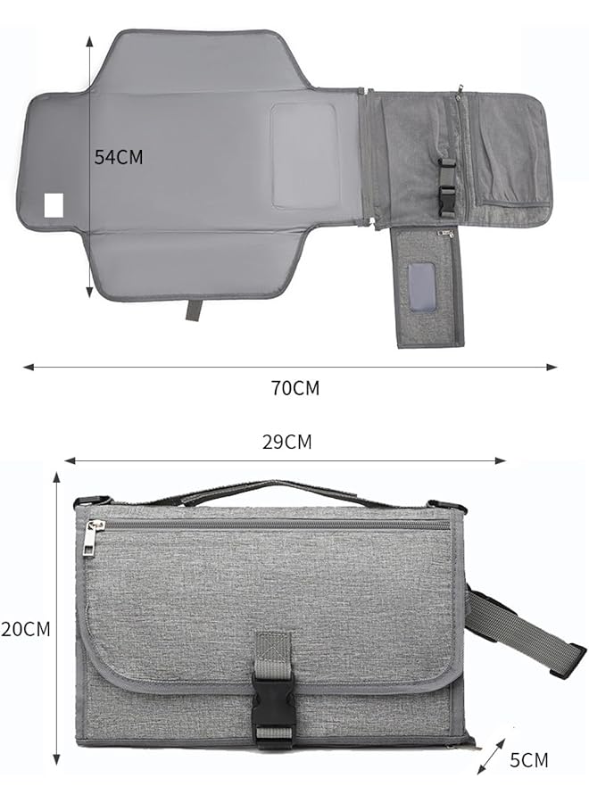 إيروريكس وسادة تغيير الحفاضات المحمولة القابلة للطي، حصيرة تغيير حفاضات الأطفال المقاومة للماء، وسادة تغيير حفاضات السفر مع - Image 2