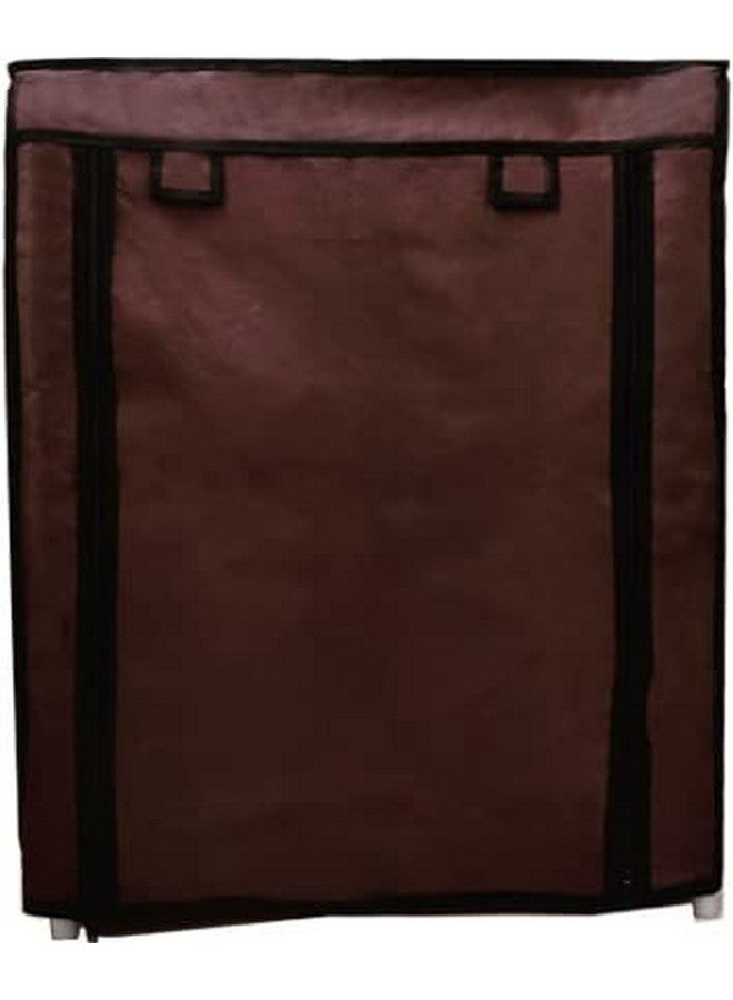 SANAMSTORE رف معدني من SANAMSTORE 4 طبقات للأحذية/الملابس/الكتب مع غطاء للمنزل (يحتاج إلى تجميع - DIY) - بني، 30 × 55 × 75 سم - Image 3