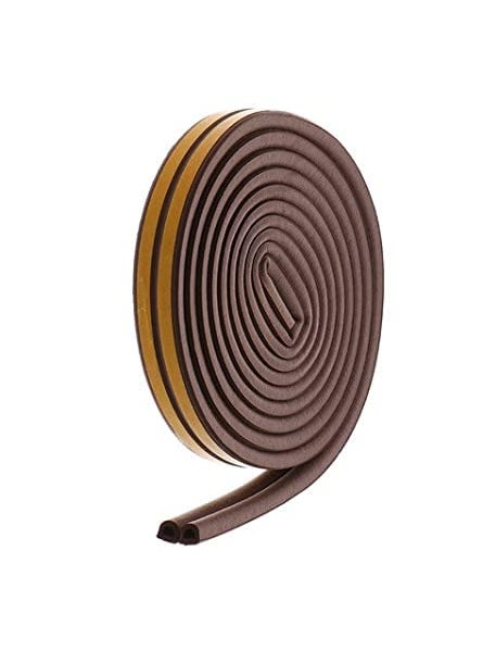 Breewell Breewell Door Seal Strip D Shaped Tape for Window Door for Home 6 Meter Brown  - Image 1