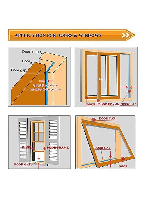 Breewell Breewell Door Seal Strip D Shaped Tape for Window Door for Home 6 Meter Brown  - Image 5