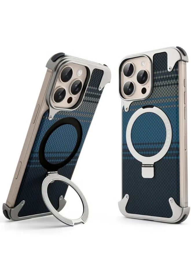 OATSBASF Case for iPhone 16 Pro Max, Slim Protective Shockproof with Aramid Fiber Magsafe Compatible Case, Sleek Minimalist Metal Aluminum Shells with Built-in Kickstand Phone Case | WIDGETS MATRIX - Image 1