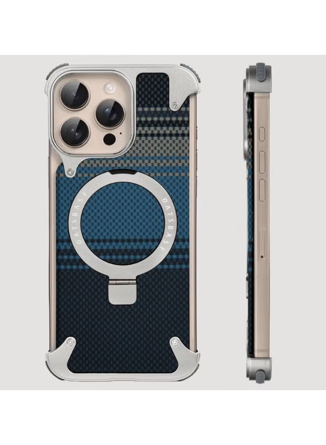 OATSBASF Case for iPhone 16 Pro Max, Slim Protective Shockproof with Aramid Fiber Magsafe Compatible Case, Sleek Minimalist Metal Aluminum Shells with Built-in Kickstand Phone Case | WIDGETS MATRIX - Image 2