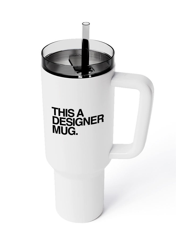 LOUD UNIVERSE Travel Tumbler Designer Mug Funny Quote 1200 ml Tumbler with handle, straw and Lid - Image 3