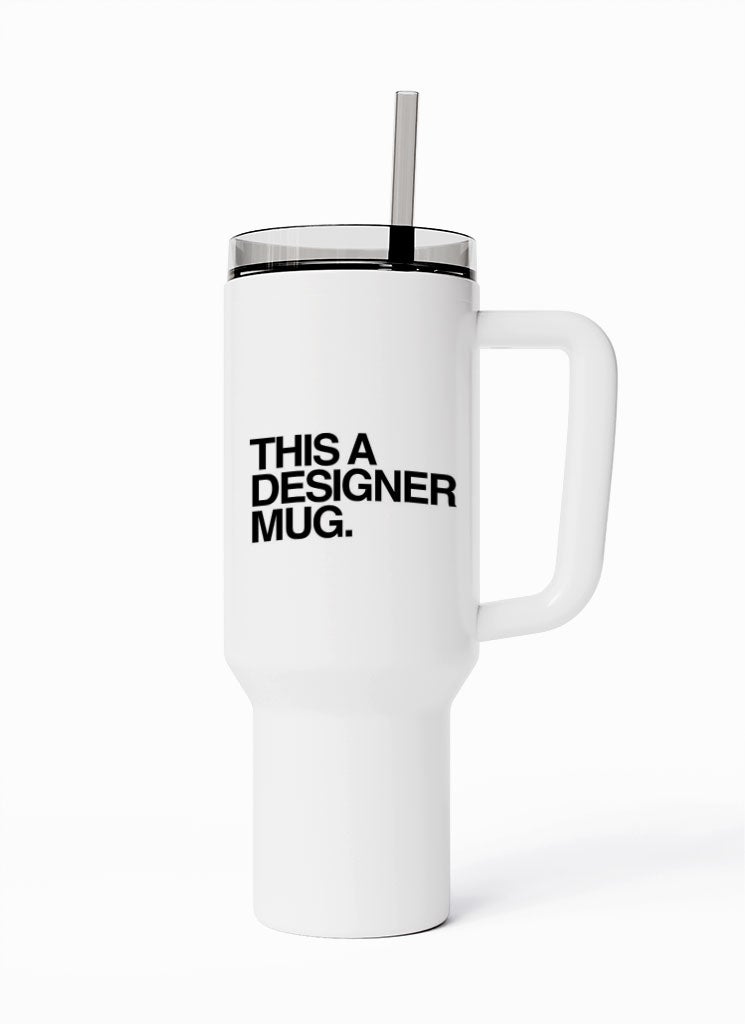 LOUD UNIVERSE Travel Tumbler Designer Mug Funny Quote 1200 ml Tumbler with handle, straw and Lid - Image 1