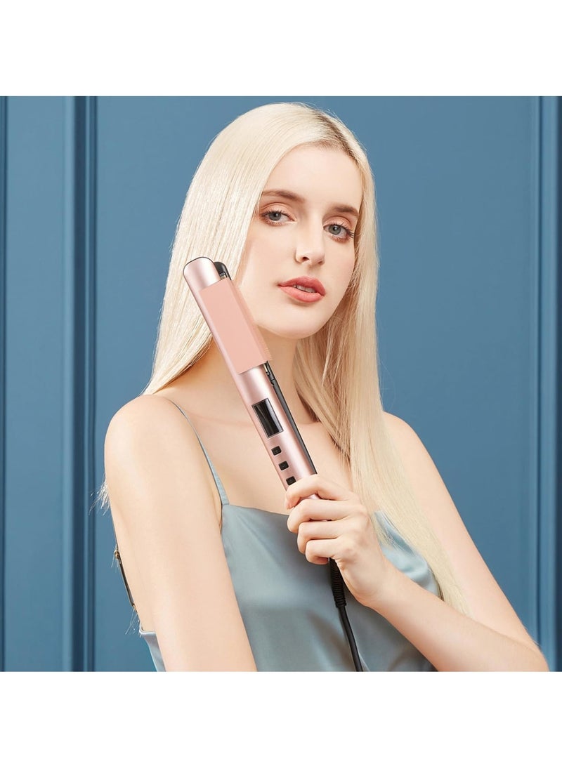 عام 2-in-1 Flat Iron Comb Set for Effortless Hair Straightening, Compact and Portable Styling Tool, Perfect for Home Use, Stylish Pink Design - Image 5