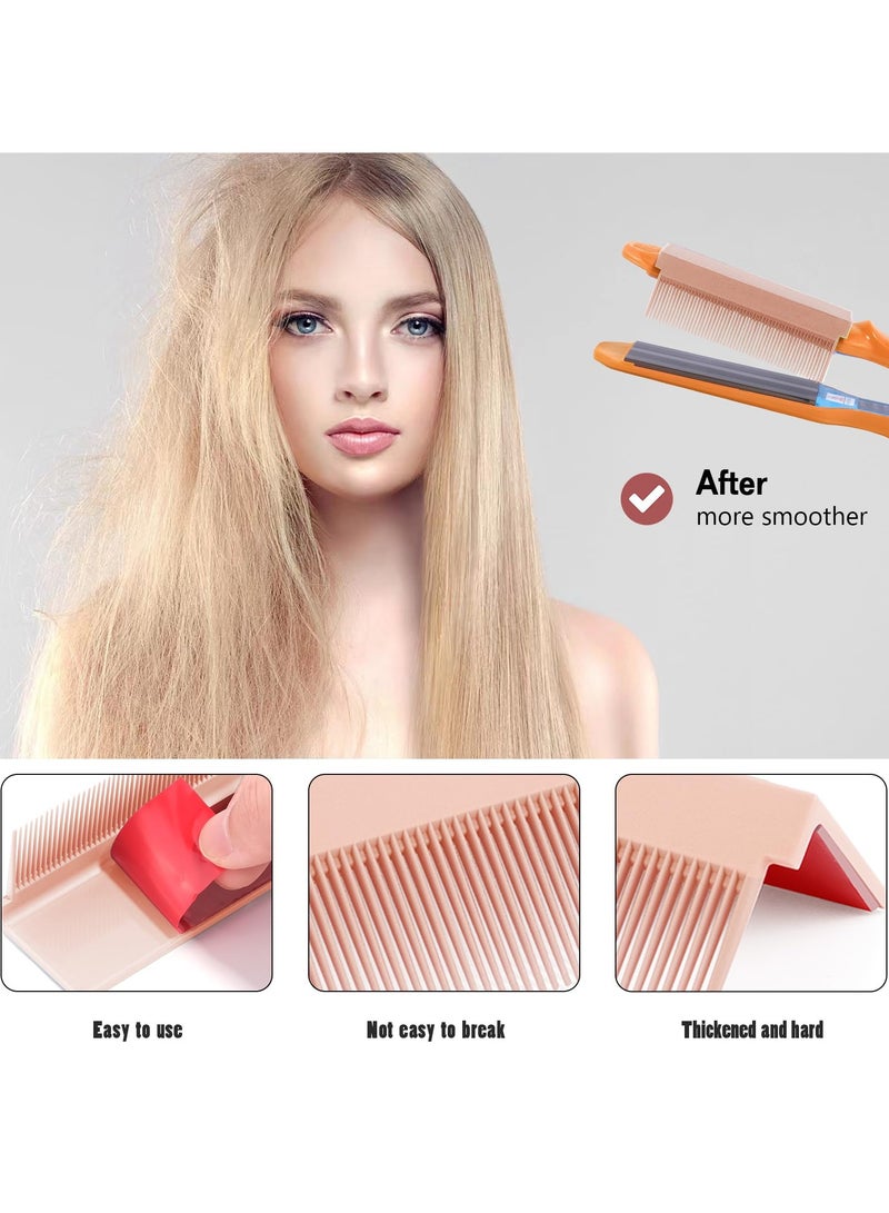 عام 2-in-1 Flat Iron Comb Set for Effortless Hair Straightening, Compact and Portable Styling Tool, Perfect for Home Use, Stylish Pink Design - Image 3