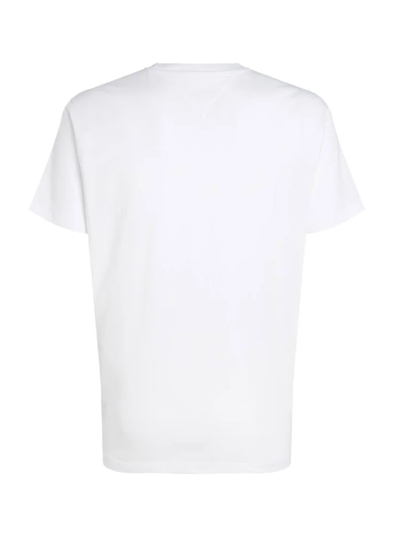 TOMMY JEANS White Regular Fit Short Sleeve T-Shirt for Men | Best Price UAE
