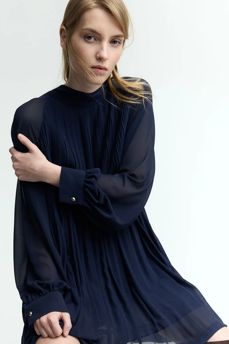 H&M Pleated chiffon dress