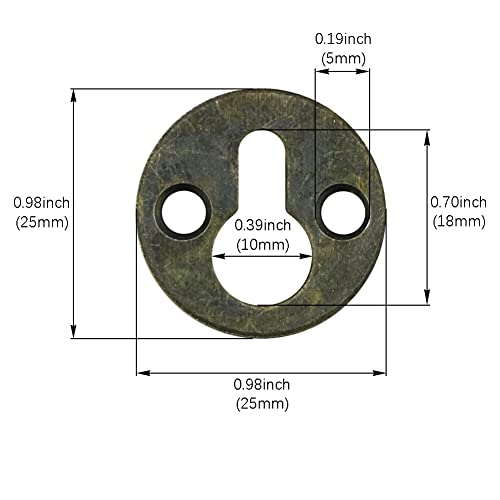 DonLeeving Luckycivia 60Pcs Metal Round Type Keyhole Shelf Brackets Hangers, Picture Frame Hanging with Screws (Bronze Tone) - Image 2