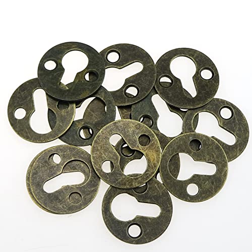 DonLeeving Luckycivia 60Pcs Metal Round Type Keyhole Shelf Brackets Hangers, Picture Frame Hanging with Screws (Bronze Tone) - Image 4
