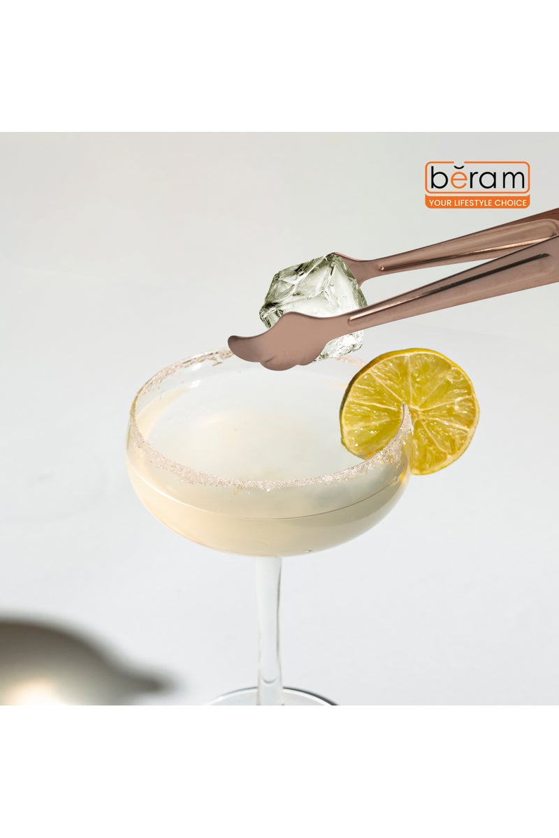 بيرام ملقط سكر بيرام، تصميم رأس صدفة ورقية، فولاذ مقاوم للصدأ ممتاز 304، ملقط ثلج صغير، ملقط مطبخ، ملقط للاستخدام اليومي، ملقط خبز (4، ذهبي وردي) - Image 4