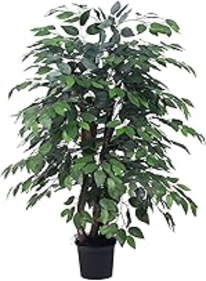 Vickerman 4' Everyday Ficus Bush in Lush Green Color - Potted Plant - Large Faux Indoor Tree - Indoor Living Room and Bedroom Decor - Big Green Bush for Indoors
