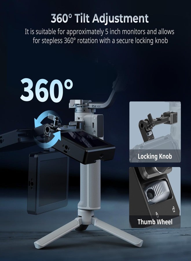 SmallRig Adjustable Camera Monitor Mount with Quick Release NATO Clamp, Cold Shoe Mount, Anti-Twist Design for DJI RS 4 Mini/RS 2 / RSC 2 / RS 3 / RS 3 Pro/RS 3 Mini - 5337 - Image 3