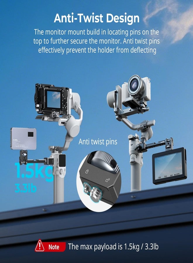 SmallRig Adjustable Camera Monitor Mount with Quick Release NATO Clamp, Cold Shoe Mount, Anti-Twist Design for DJI RS 4 Mini/RS 2 / RSC 2 / RS 3 / RS 3 Pro/RS 3 Mini - 5337 - Image 5