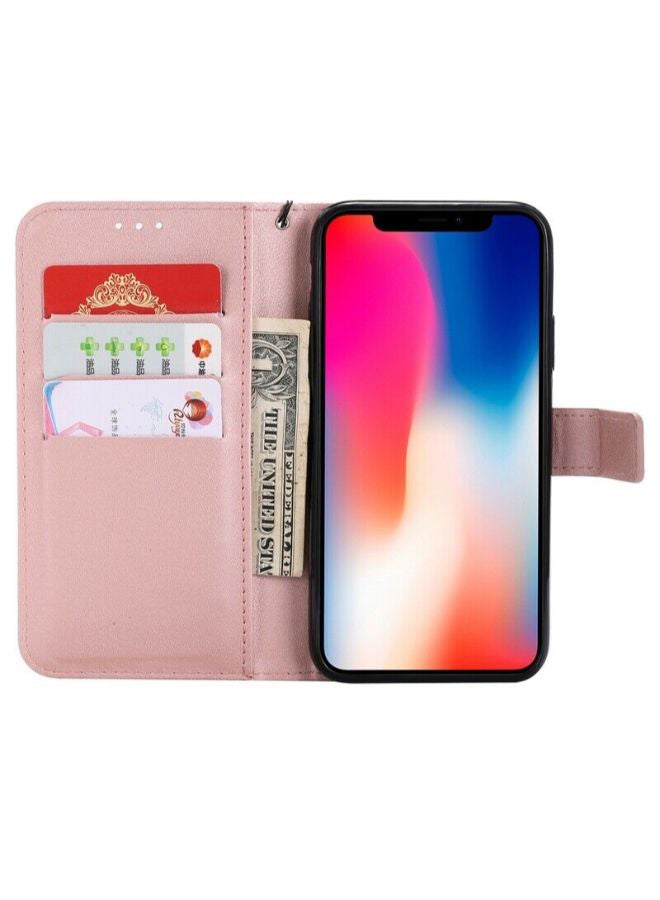 NIBEMINENT Wallet Flip Case Cover For Apple iPhone XS Light Pink  - Image 2