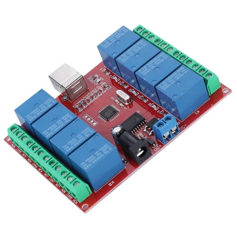 songle Computer USB Control Switch 8-Channel 5V PC Intelligent Control Switch - Square USB Interface for Stable Connection Relay Module for WIN7 XP Systems - Image 1