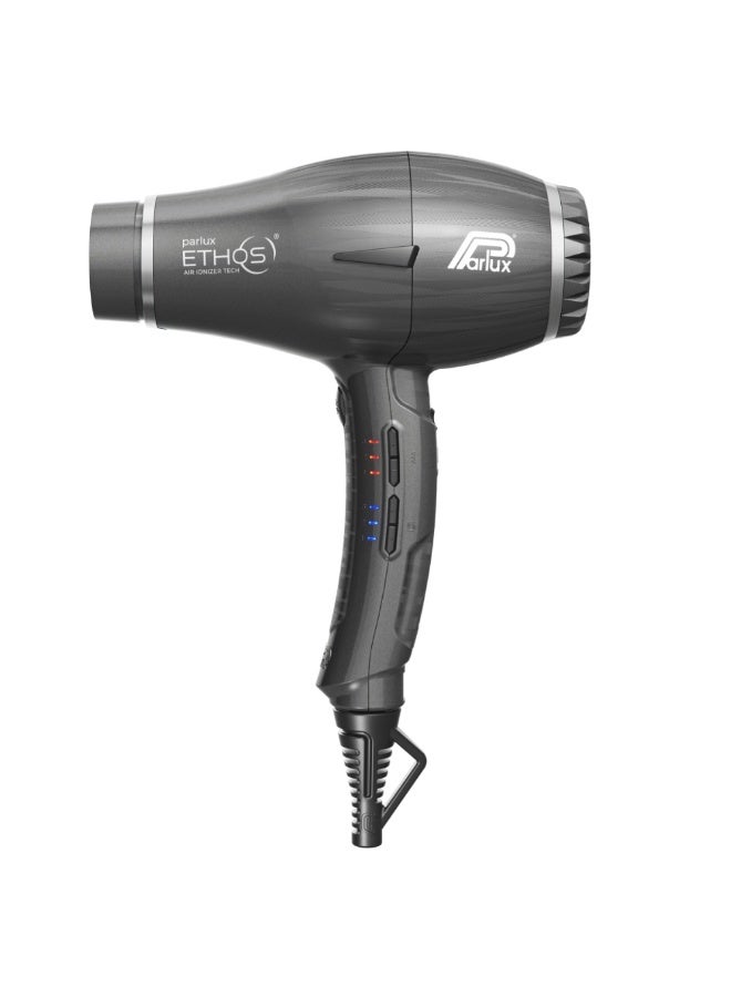 Parlux ETHOS Hair Dryer Air Ionizer Tech [European Plug 220V] Titanium 1unit - Image 1