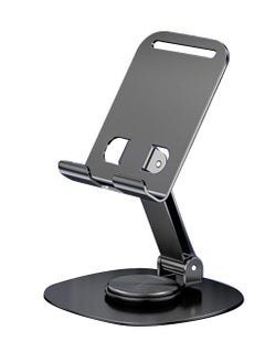 Daytoyz Foldable Phone Stand Holder for Desk - Anti-slip 360 Rotating Aluminum Mobile Phone Holders Cradle Desktop Dock Compatible with Tablet and iPhone 15 14 13 12 11 Pro Max  - Image 1