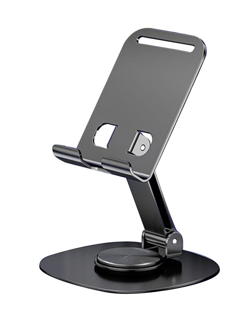 Daytoyz - Foldable Phone Stand Holder for Desk - Anti-slip 360 Rotating Aluminum Mobile Phone Holders Cradle Desktop Dock Compatible with Tablet and iPhone 15 14 13 12 11 Pro Max - Image 1