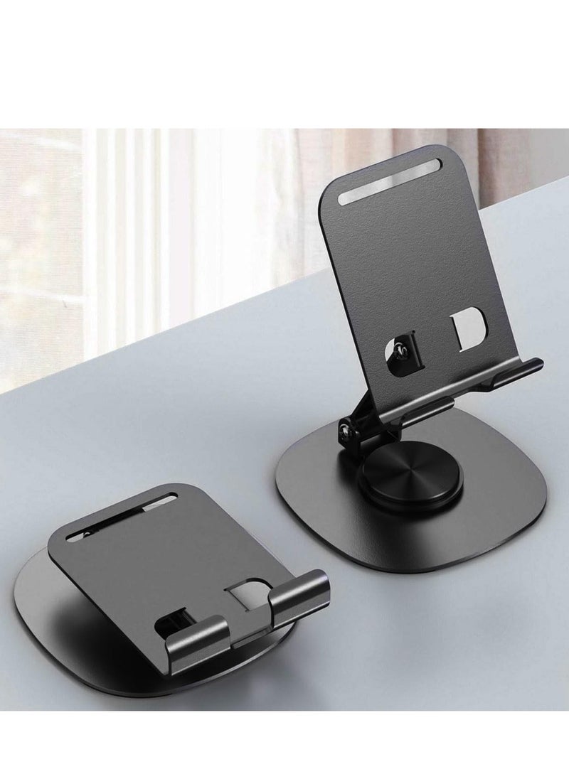 Daytoyz - Foldable Phone Stand Holder for Desk - Anti-slip 360 Rotating Aluminum Mobile Phone Holders Cradle Desktop Dock Compatible with Tablet and iPhone 15 14 13 12 11 Pro Max - Image 1