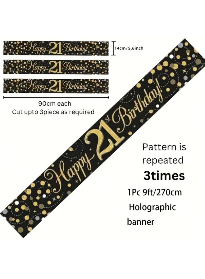 1pc 9ft Birthday Party Banner Glittery 60 Years Old Black and Golden Birthday Party Decorations Multi-purpose Indoor and Outdoor Decoration Suitable for Doors Living Rooms Gardens Patio Decorations Indoor Decor Celebration Decor Glittery Banner Stylish Celebration Weather Resistant Material Premium Decoration Hanging Banner Large Birthday Sign Family Gatherings Event Planners - Image 5