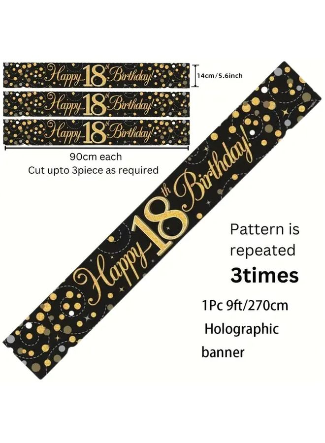 1pc 9ft Birthday Party Banner Glittery 60 Years Old Black and Golden Birthday Party Decorations Multi-purpose Indoor and Outdoor Decoration Suitable for Doors Living Rooms Gardens Patio Decorations Indoor Decor Celebration Decor Glittery Banner Stylish Celebration Weather Resistant Material Premium Decoration Hanging Banner Large Birthday Sign Family Gatherings Event Planners - Image 4