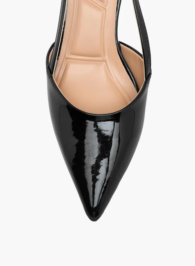 Celeste Women's Pointed Toe Slingback Shoes with Kitten Heels and Buckle Closure