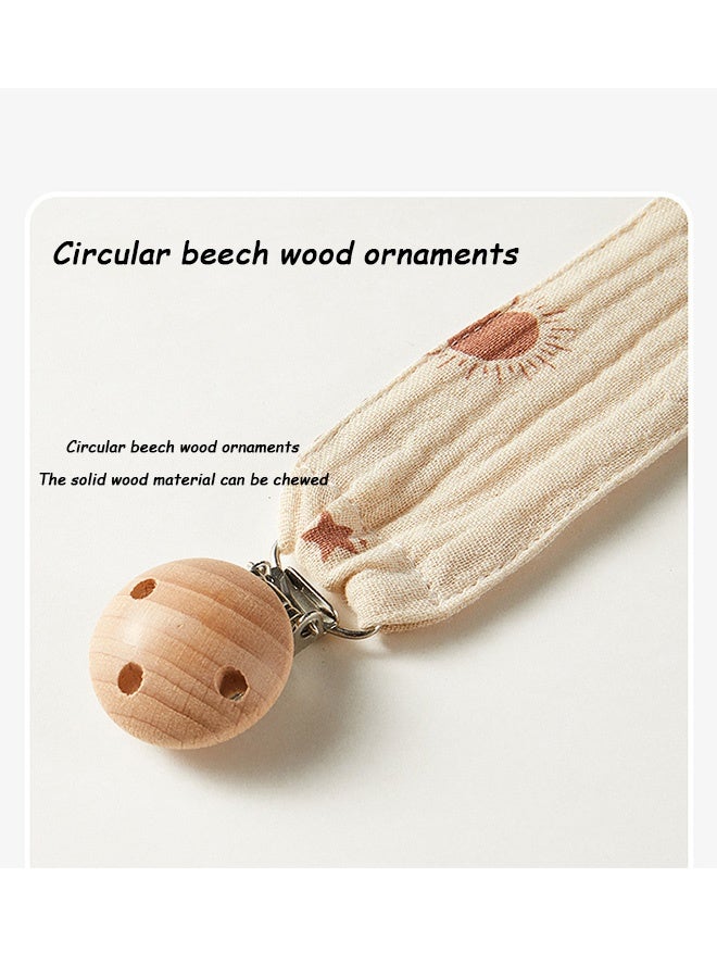 Quantum 3 PCS Baby Pacifier Clip, Super Soft Fabric Strap with Wooden Clip, Soft Pacifier Clips for Baby Girl and Boy - Image 4